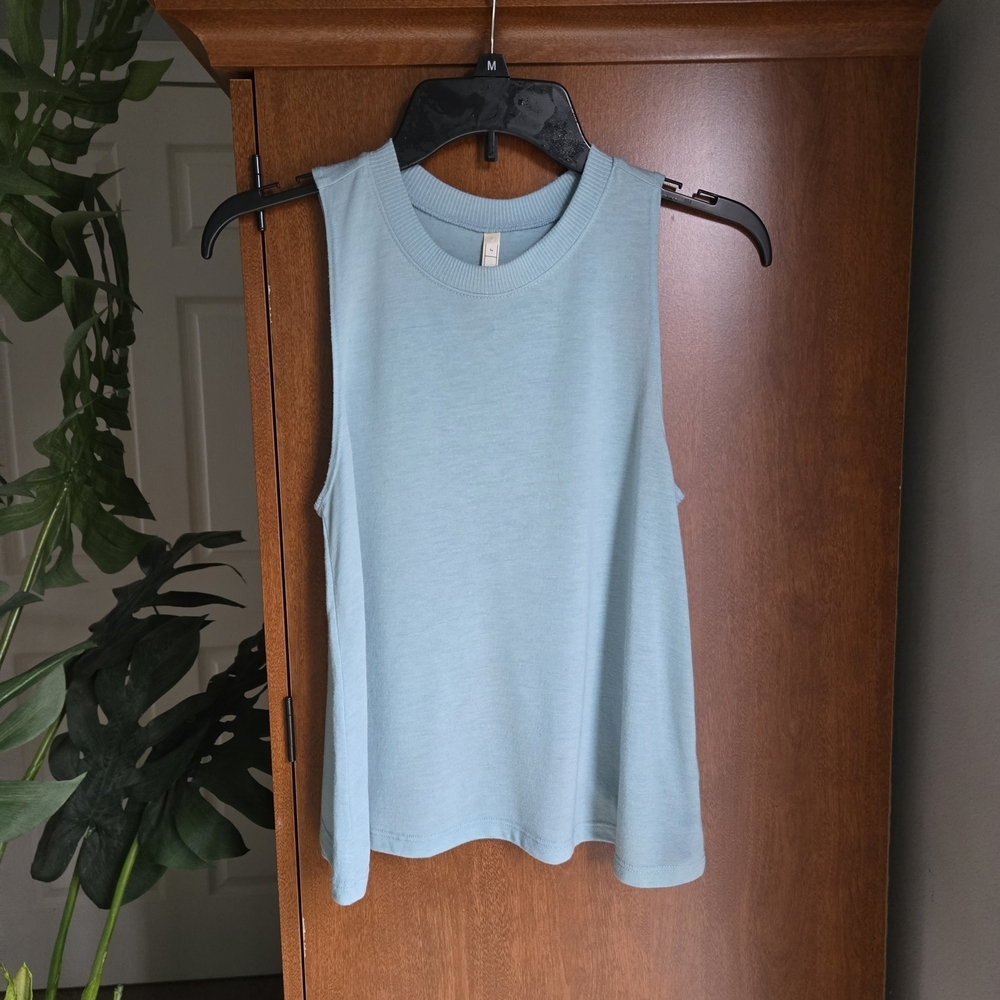 Elegant Blue Sleeveless Tank Top
